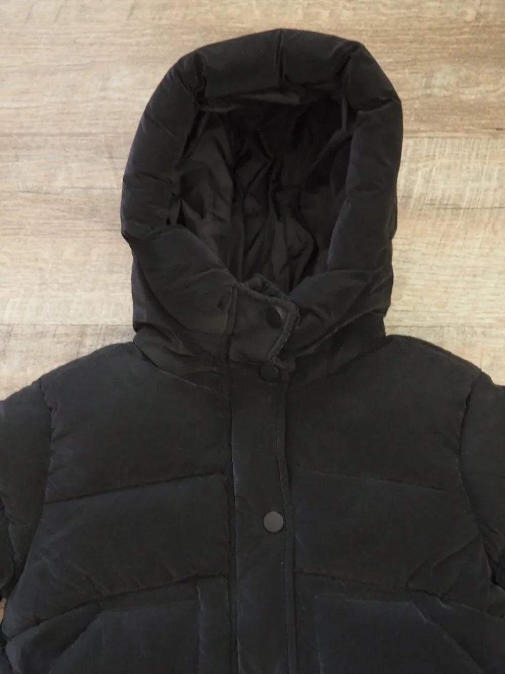 Zara Kids Baby Black Sorona Dupont Water Repellent Hooded Puffer Jacket sz 9-12M